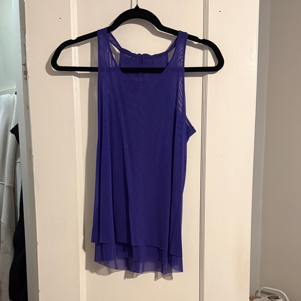 VINTAGE Oiselle Vibrant Purple Layered Tank Top